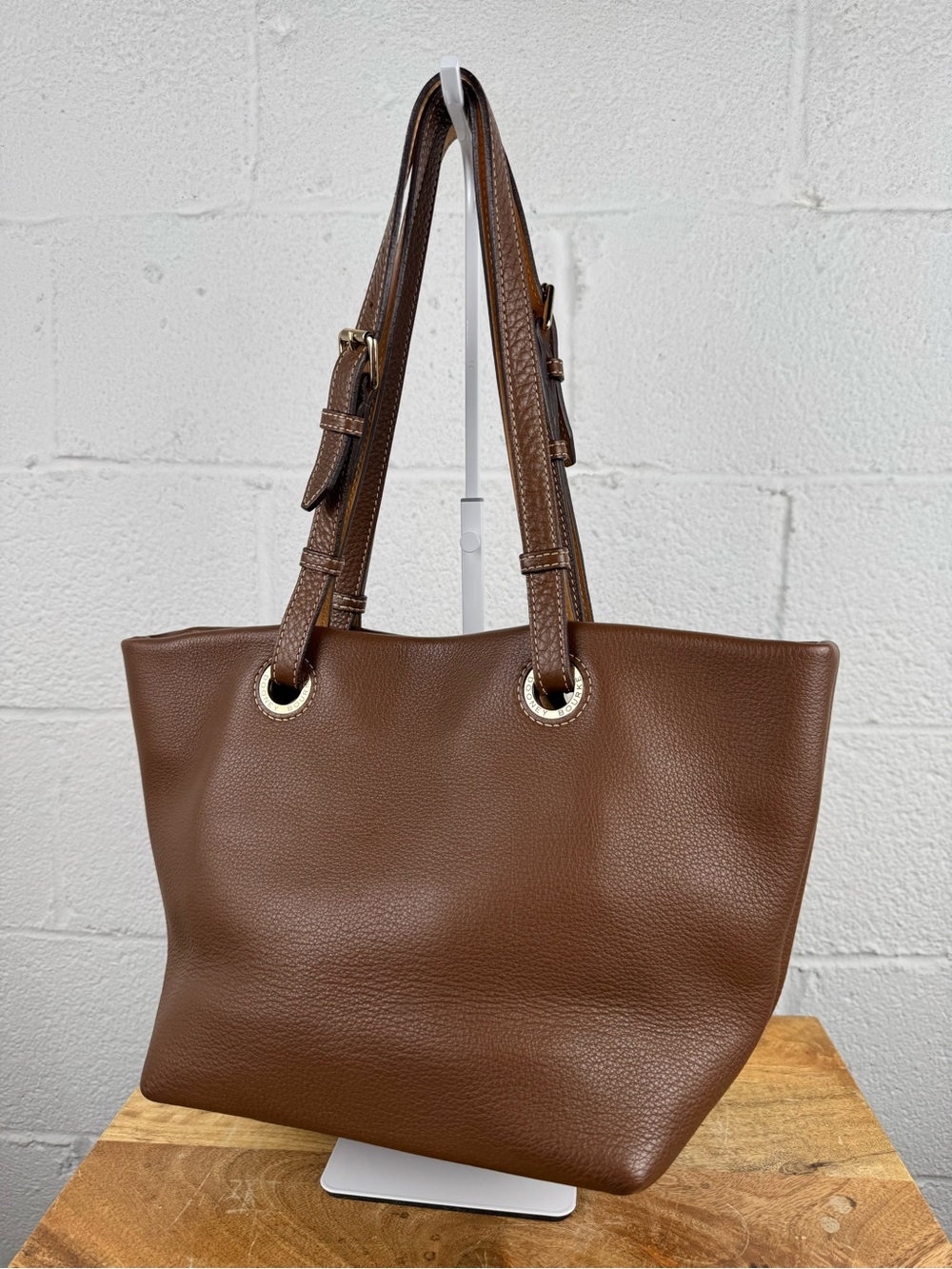 Dooney & Bourke Brown Pebbled Leather Large Tote Shoulder Bag